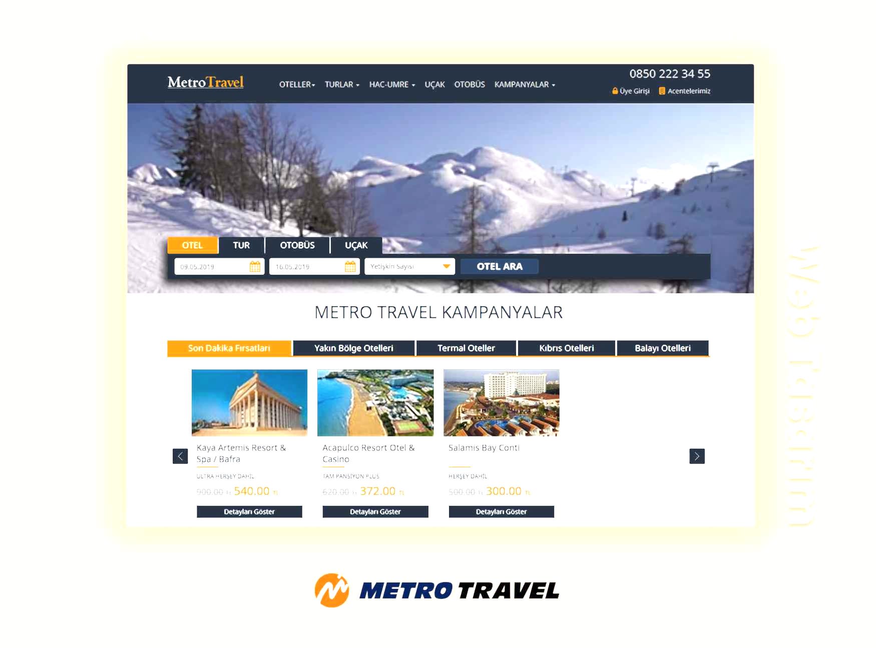 Metro Travel - Web Tasarım ve Entegrasyon